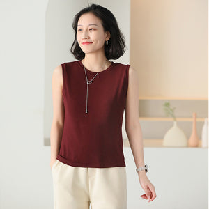 Áo T-shirt sát nách cổ tròn một màu - NU9758