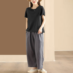 Áo T-shirt ngắn tay cổ tròn túi nhỏ - NU10143