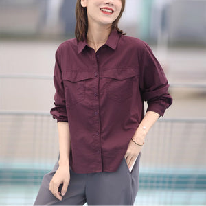 Áo sơ mi dài tay cổ đức hai túi nắp liền - NU9159
