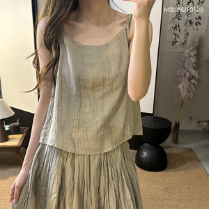 Áo t-shirt linen hai dây sát nách - NU10107