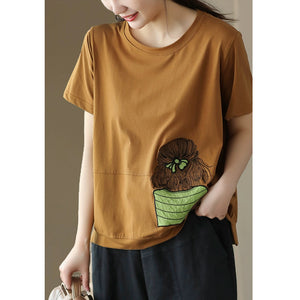 Áo T-shirt ngắn tay cổ tròn in cô gái giấu mặt - NU8833