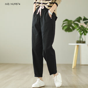 Quần baggy lưng cao thun ống đứng - NU9873