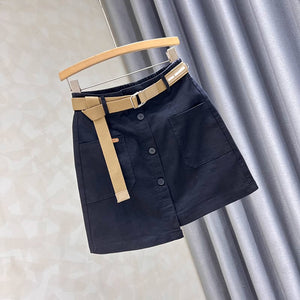 Chân váy ngắn retro hai túi vuông - V042