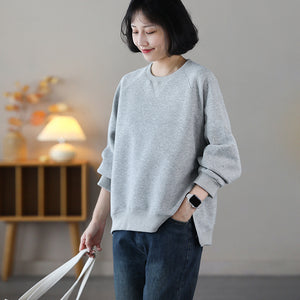 Áo T-shirt dài tay cổ tròn vạt xẻ lệch - NU9096