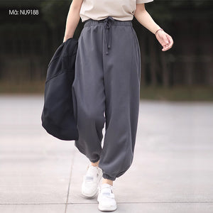 Quần baggy lưng thun ống côn bo chun hai túi chéo - NU9187