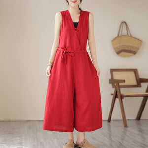 Quần BAGGY yếm một màu eo thắt dây - NU3204