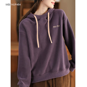 Áo hoodies nỉ dài tay thêu chữ minmin - NU9483