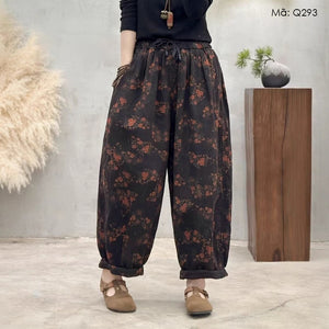 Quần baggy hoa lá retro - Q292