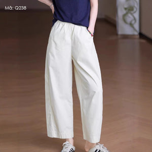 Quần baggy lưng thun ống đứng form rộng một túi sau - Q237