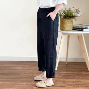 Quần baggy linen lửng ống bó hai túi chéo - Q250