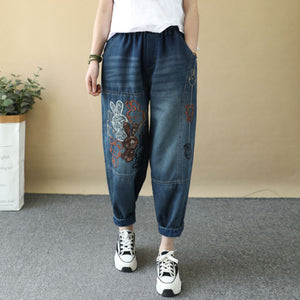 Quần baggy denim lửng thêu những chú thỏ - Q235