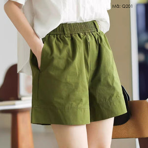 Quần sooc lưng thun cạp cao kiểu hai túi sau - Q200