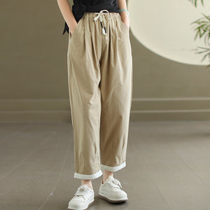 Quần baggy lưng thun dây rút gấu phối màu - NU10417