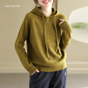 Áo hoodies len dài tay kiết lót khuỷu tay - NU9703