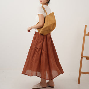 Chân váy linen lưng thun - V139