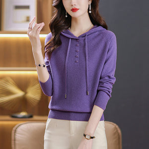 Áo hoodies len tăm dài tay khuy cài - A202