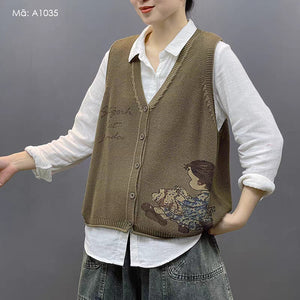 Áo len gile cổ V - A1034