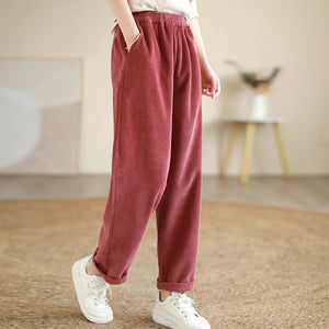 Quần baggy nhung tăm lưng thun hai túi sau - NU9327