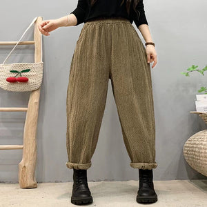 Quần baggy lưng thun kiểu dập nhăn một túi sau - NU9585