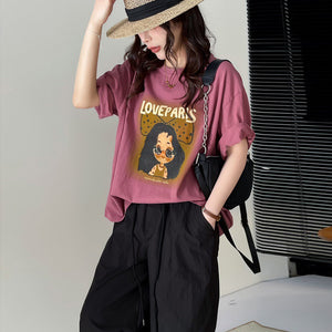 Áo T-shirt ngắn tay cô gái đeo nơ cổ tròn - NU9955