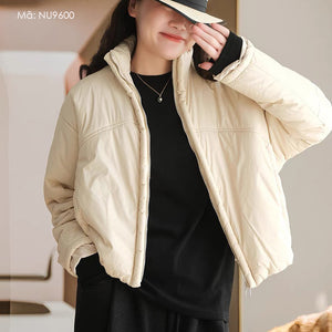 Áo khoác lông vũ dài tay cổ đứng khóa kéo hai túi chéo - NU9599