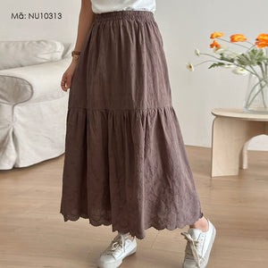 Chân váy linen lưng thun thêu những chiếc nơ - NU10312