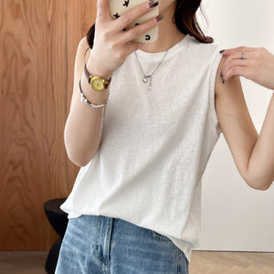 Áo T-shirt sát nách cổ tròn đơn sắc - A789