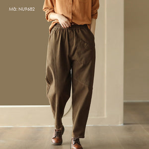 Quần baggy lưng thun túi vuông may chéo - NU9681