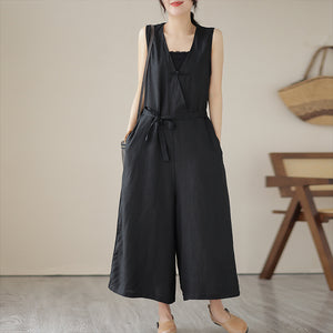 Quần BAGGY yếm một màu eo thắt dây - NU3204