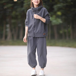Áo hoodies dài tay khóa kéo hai túi chéo - NU9172