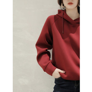 Áo hoodies nỉ dài tay dây rút một màu - NU9536