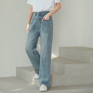 Quần baggy denim ống đứng hai túi ngang - NU9744