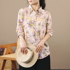 Áo sơ mi dài tay in hoa - A1037