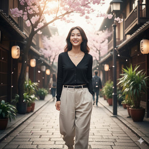 Áo khoác cardigan dài tay cổ V một màu - A106