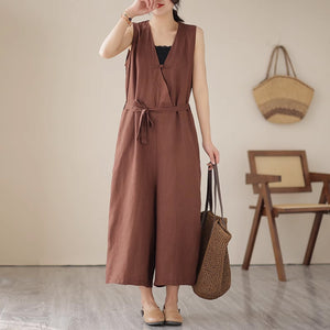 Quần BAGGY yếm một màu eo thắt dây - NU3204