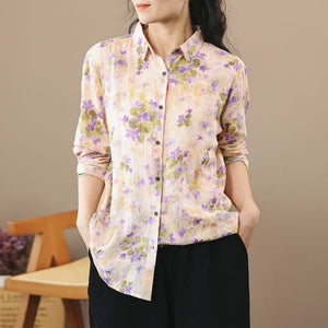 Áo sơ mi dài tay in hoa - A1037