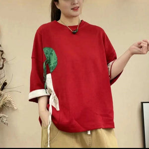 Áo T-shirt ngắn tay cổ tròn bán nguyệt - NU10068