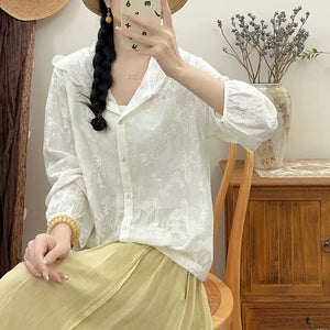 Áo khoác cardigan dài tay có mũ thêu những chú bướm - NU10421
