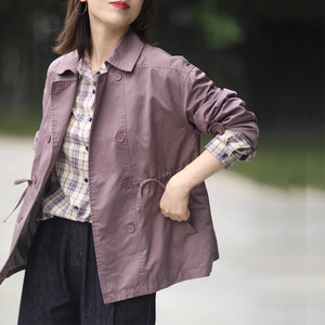 Áo khoác retro dài tay cổ đức kiểu hai hàng khuy - NU9193