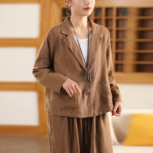 Áo khoác balze linen dài tay - A995