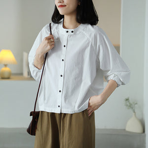 Áo sơ mi dài tay cổ đứng hai khuy - A068
