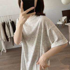 Áo T-shirt ngắn tay cổ tròn form dài - NU10177