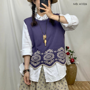 Áo len gile retro - A1024