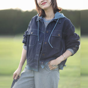 Áo khoác denim có mũ - A1055