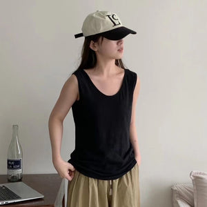 Áo T-shirt sát nách cổ tròn một màu - NU10133