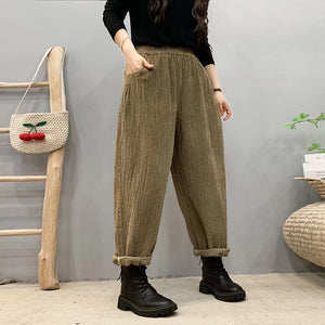 Quần baggy lưng thun kiểu dập nhăn một túi sau - NU9585