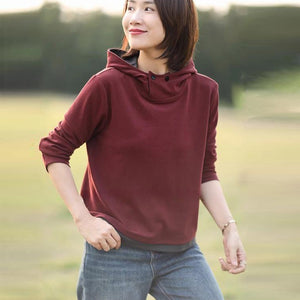 Áo hoodies dài tay kiểu cổ đứng khuy bấm - A554
