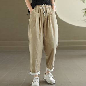 Quần baggy lưng thun dây rút gấu phối màu - NU10417