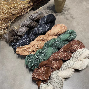 Khăn quàng linen retro in hoa nhí - NU9289