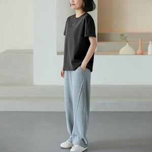 Áo T-shirt ngắn tay cổ tròn form rộng một màu - NU10076
